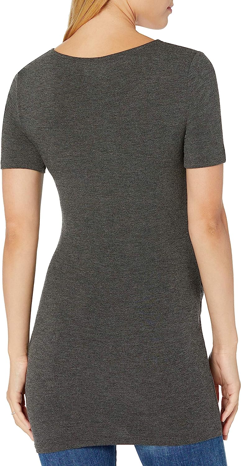 Essentials Women's Maternity Short-Sleeve Rouched V-Neck T-Shirt, Pack of 2 - Image 3